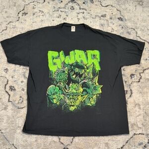 GWAR Band T-Shirt Black Green Graphic Tee 2XL Fruit of the Loom Metal Rock